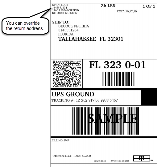 Override Parcel Label Return Address